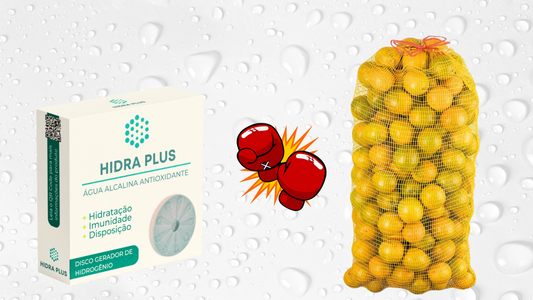 1,5L de água com Hidra PLus ou 100 laranjas?