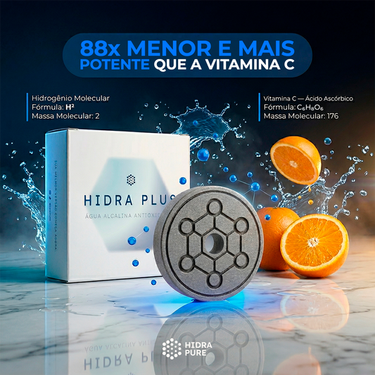 1,5L de água com Hidra PLus ou 100 laranjas?
