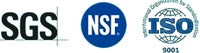 Selos SGS, NSF e ISO 9001